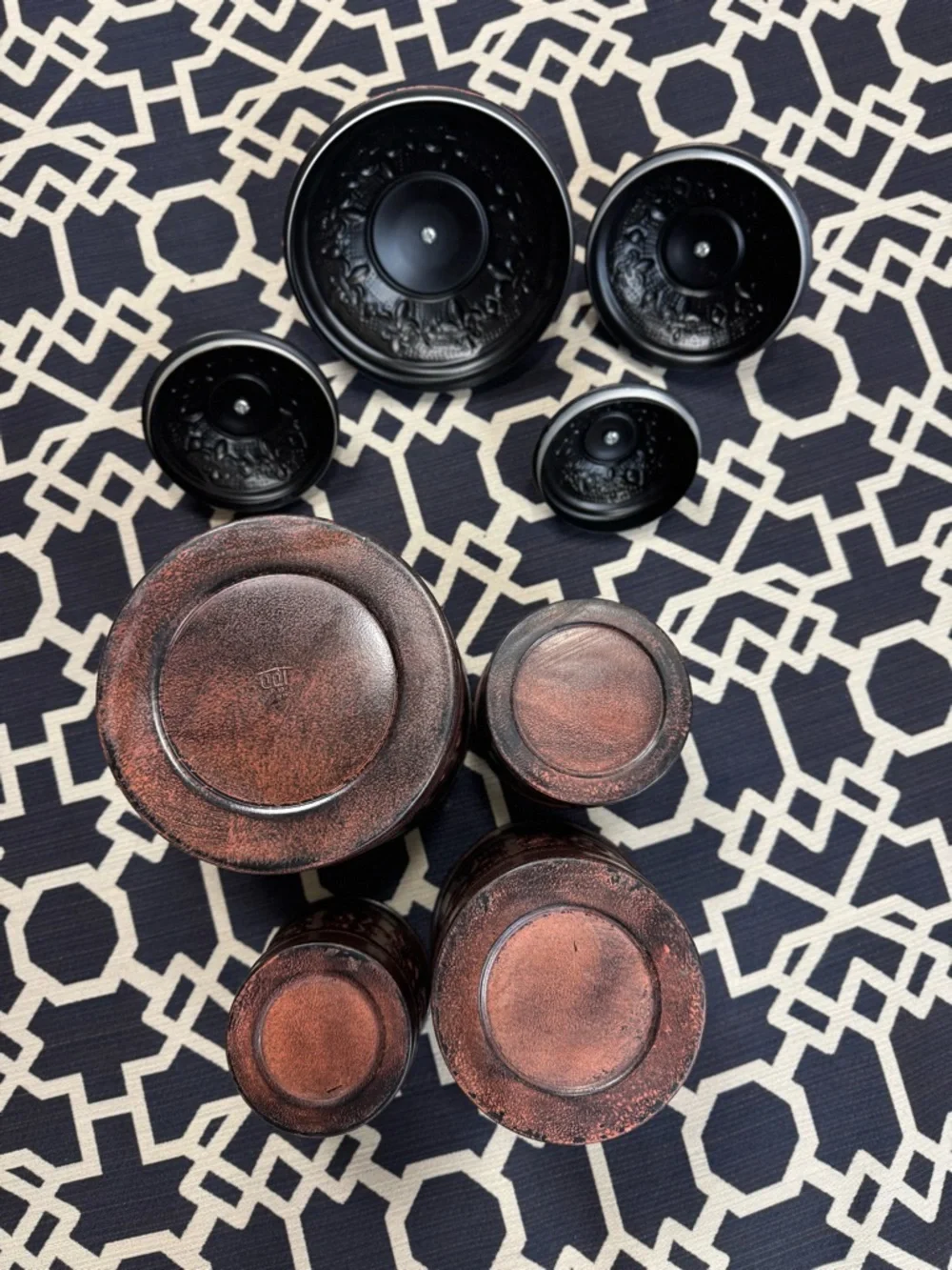 VTG Odi Hammered Copper Canister Set Of 4 Nesting Canister Made In India